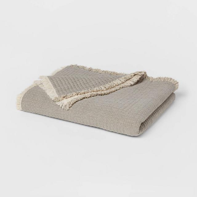 60"x80" Woven Throw Blanket Gray - Threshold™