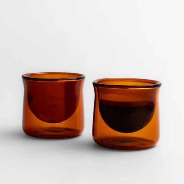 FLUR Latte Glasses (Set of 2): 7oz (Amber)