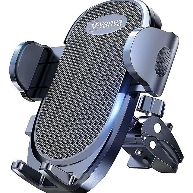 vanva [ Military-Grade Protection ] Universal Air Vent Car Mount, [ Big Phones & Thick Case Friendly ] Cell Phone Holder for Car Hands Free Clamp Cradle Vehicle Compatible with All Apple iPhone