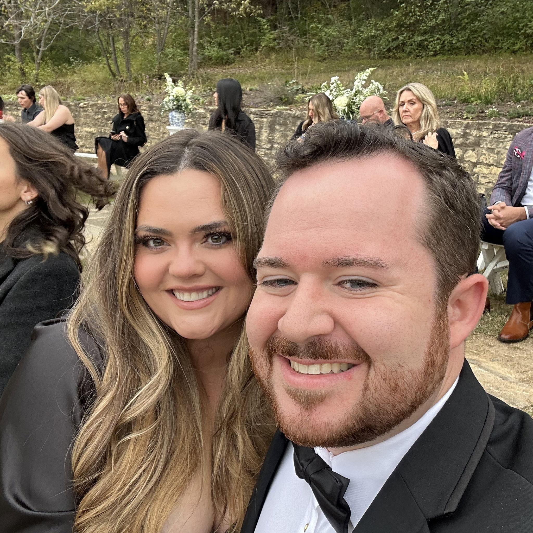 Us at my soon-to-be stepbrother's wedding.