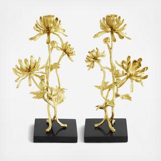 Dahlia Tall Candleholder, Set of 2