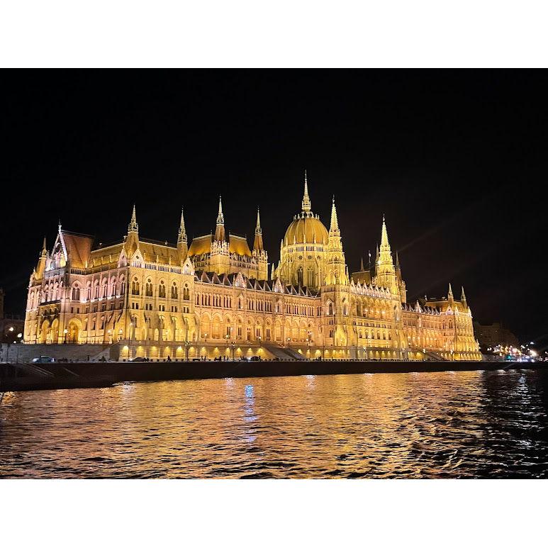 Hungarian Parliament from a river cruise on on the Danube in Budapest (June 2022)