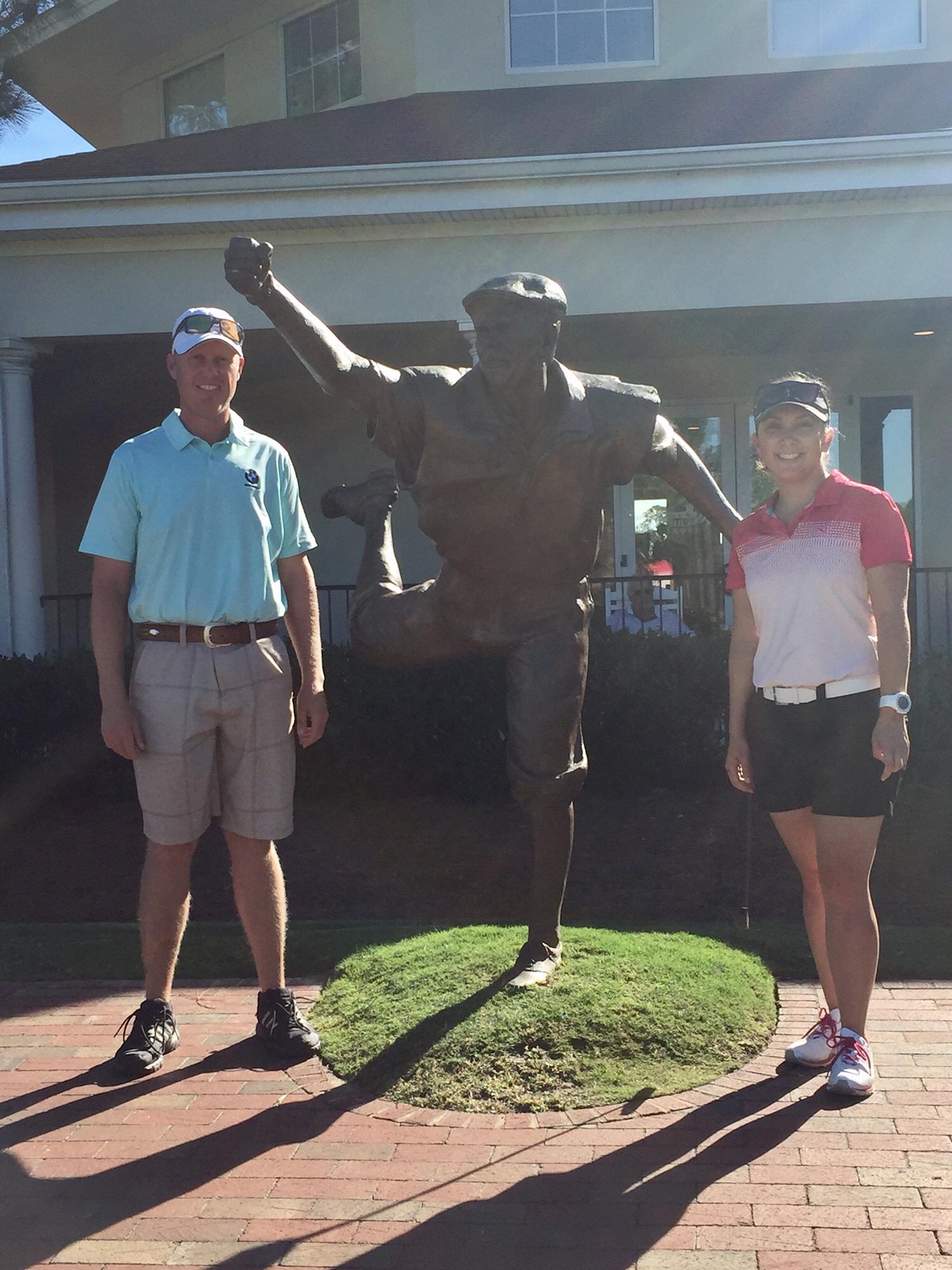 Legendary...celebrating a great tournament for Doug with the iconic statue of Payne Stewart at Pinehurst.