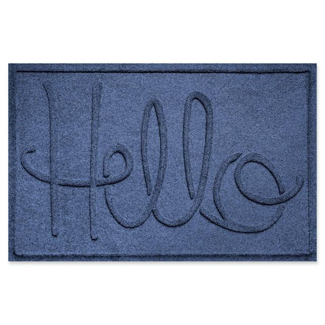 Weather Guard™ "Hello" 24-Inch x 36-Inch Door Mat in Navy