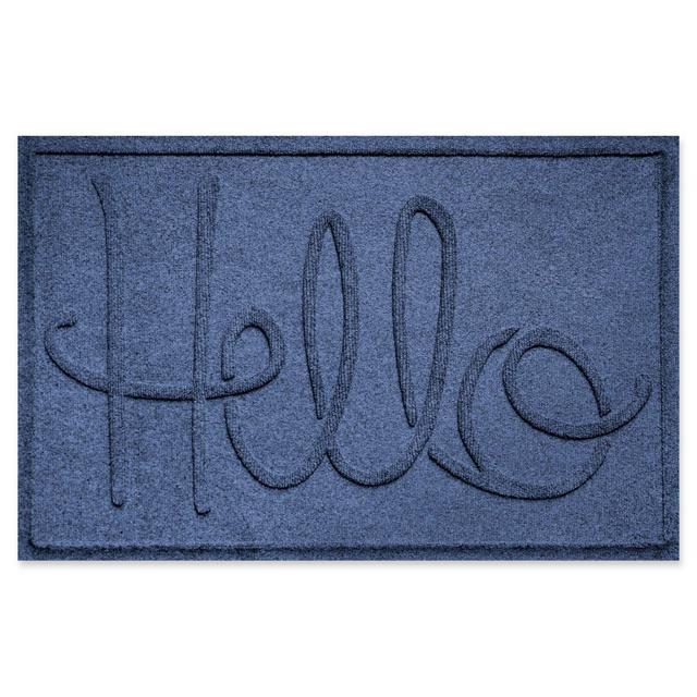 Weather Guard™ "Hello" 24-Inch x 36-Inch Door Mat in Navy