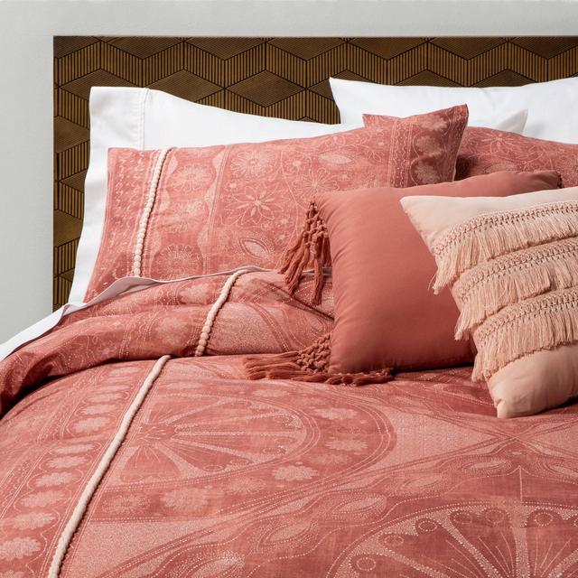 Full/Queen 5pc Jessamine Pom Trimmed Comforter Set Rose - Opalhouse™
