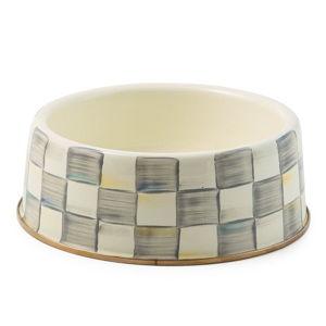 Mackenzie Childs Sterling Check Large Dog Dish