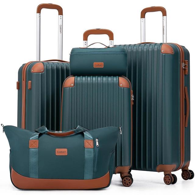Cosbarn Luggage Sets 5 Piece Suitcases with Wheels, Suitcase Set ABS Hard Case Luggage with TSA Lock Spinner Wheels Durable Travel Luggage