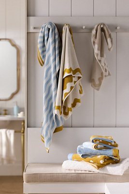 Maeve Cotton Woven Wavy Stripe Towel Collection