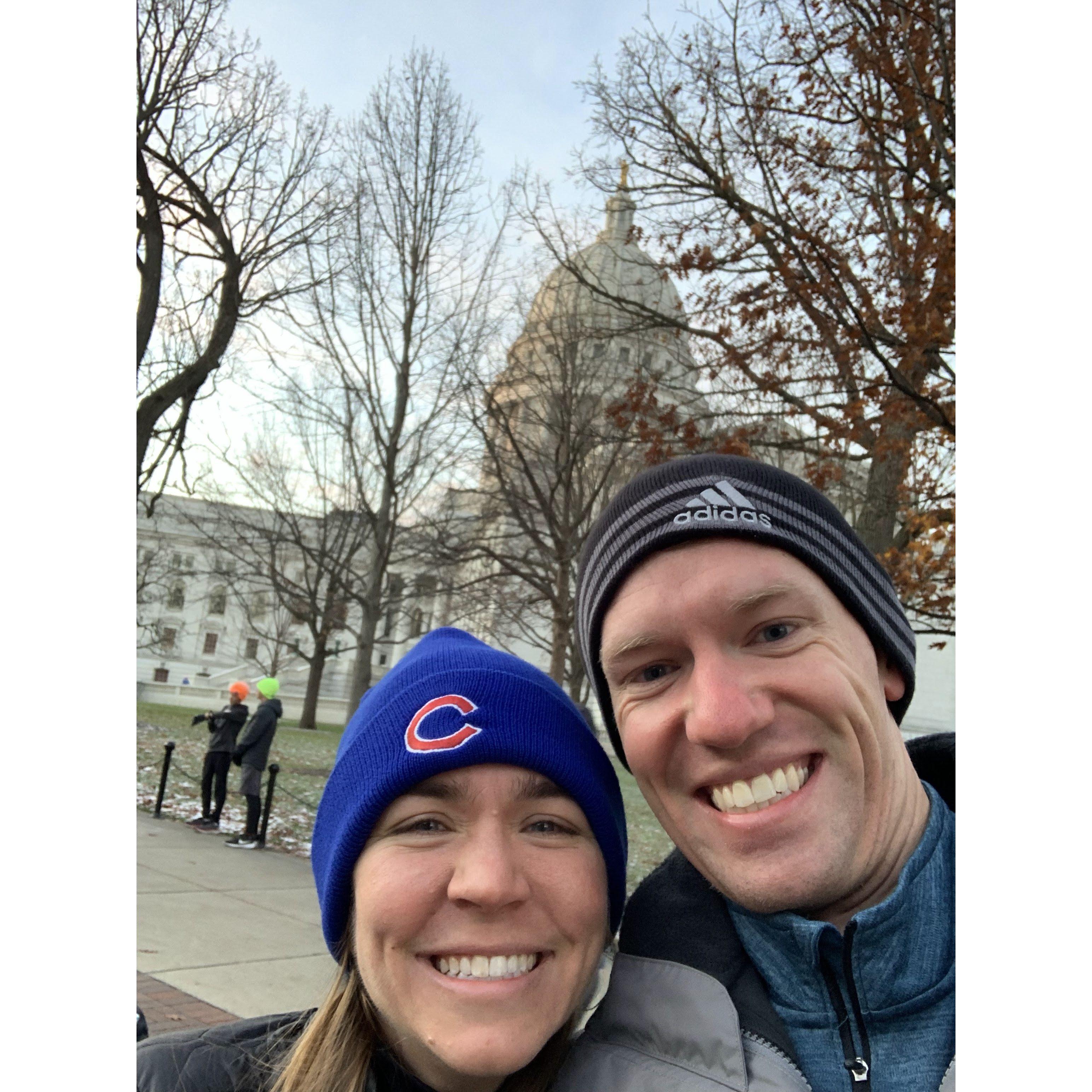 After the Madison Half Marathon, November 2022.