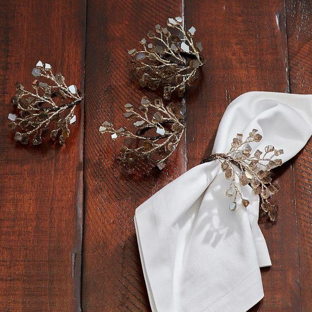 Smoke Crystal Napkin Ring, Set of 4