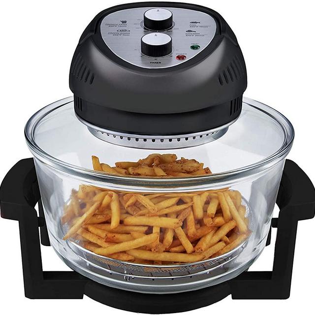 Big Boss Air Fryer, Super Sized 16 Quart Large Air Fryer Oven Glass Air Fryer, Infrared Convection Healthy Meal Electric Cooker with Timer, Dishwasher Safe, Plus 50+ Recipe Book