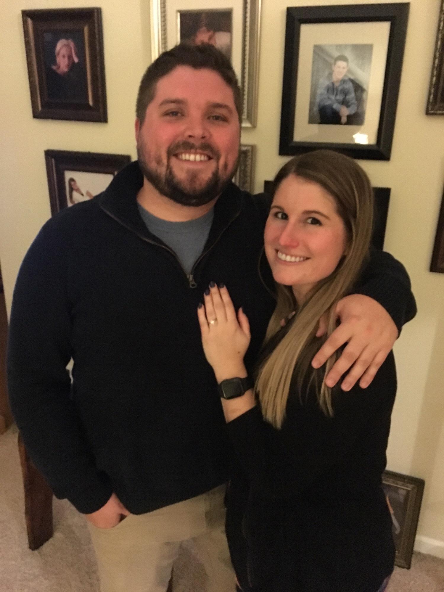 The night Joe proposed! He got down on one knee in front of the whole Kivett family at Thanksgiving.