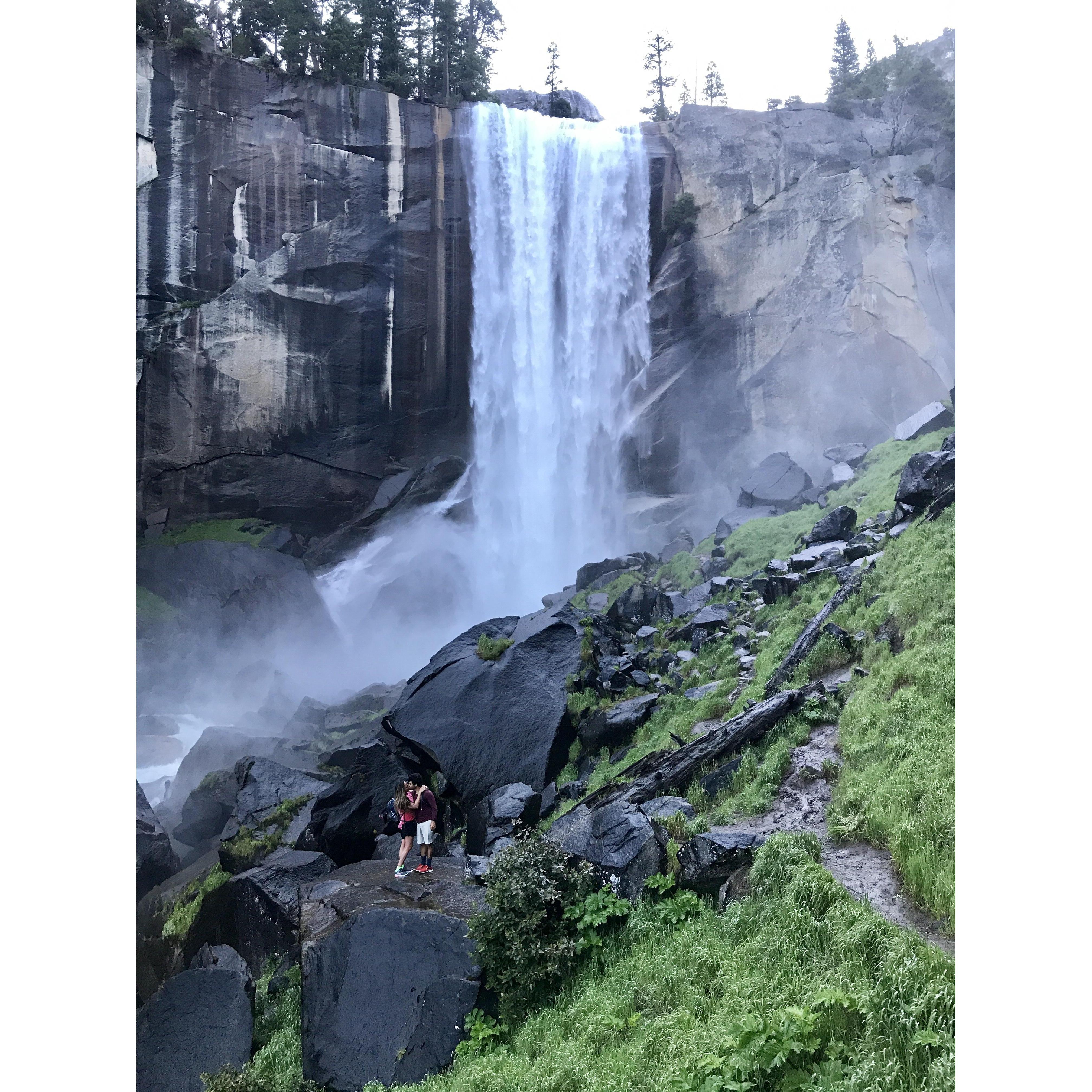 Vernal Falls on the mist trail in Yosemite, California