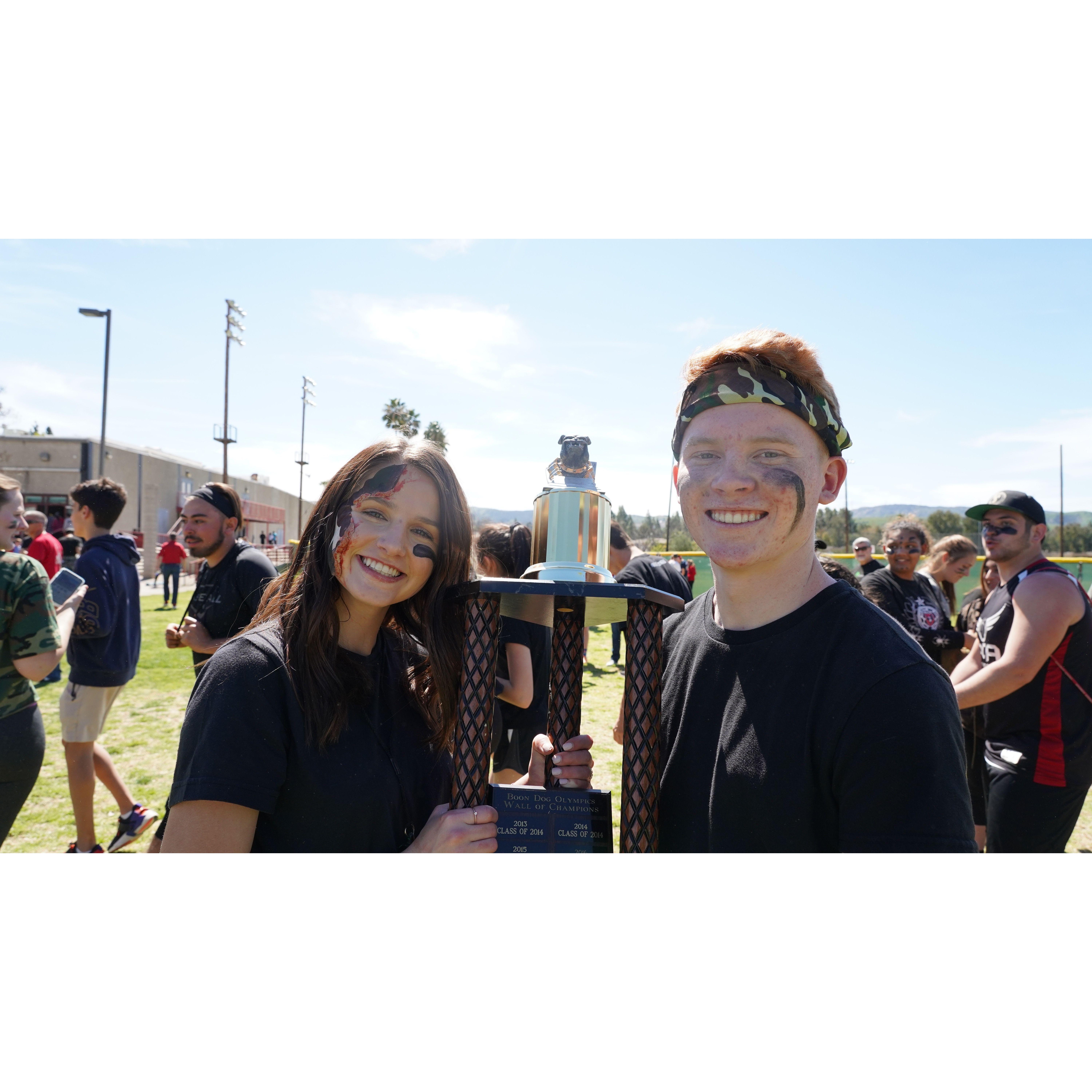 Winning the Boon Dog Olympics our senior year of high school!