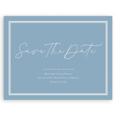 Dusty Blue Wedding Digital Save the Date - Micah Landscape
