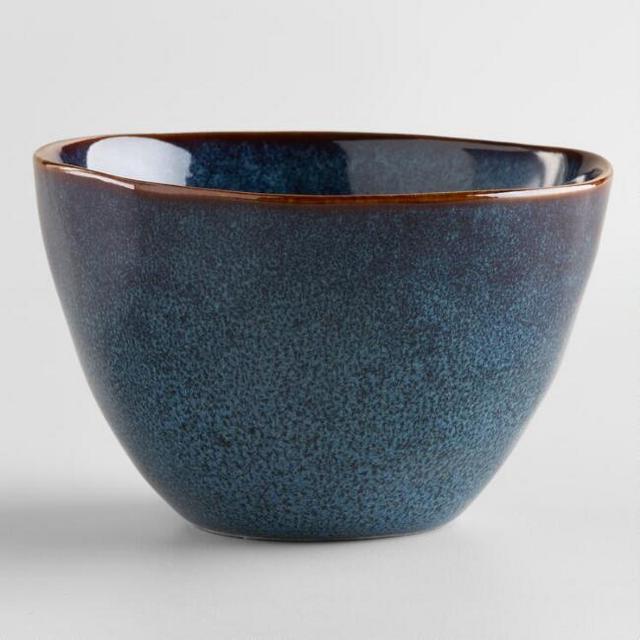 Indigo Organic Reactive Glaze Serving Bowls, Set of 2