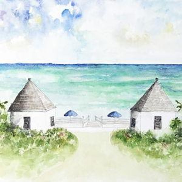 Rosemary Beach Watercolor Art Print: Western Green 30A Florida Landscape | Etsy