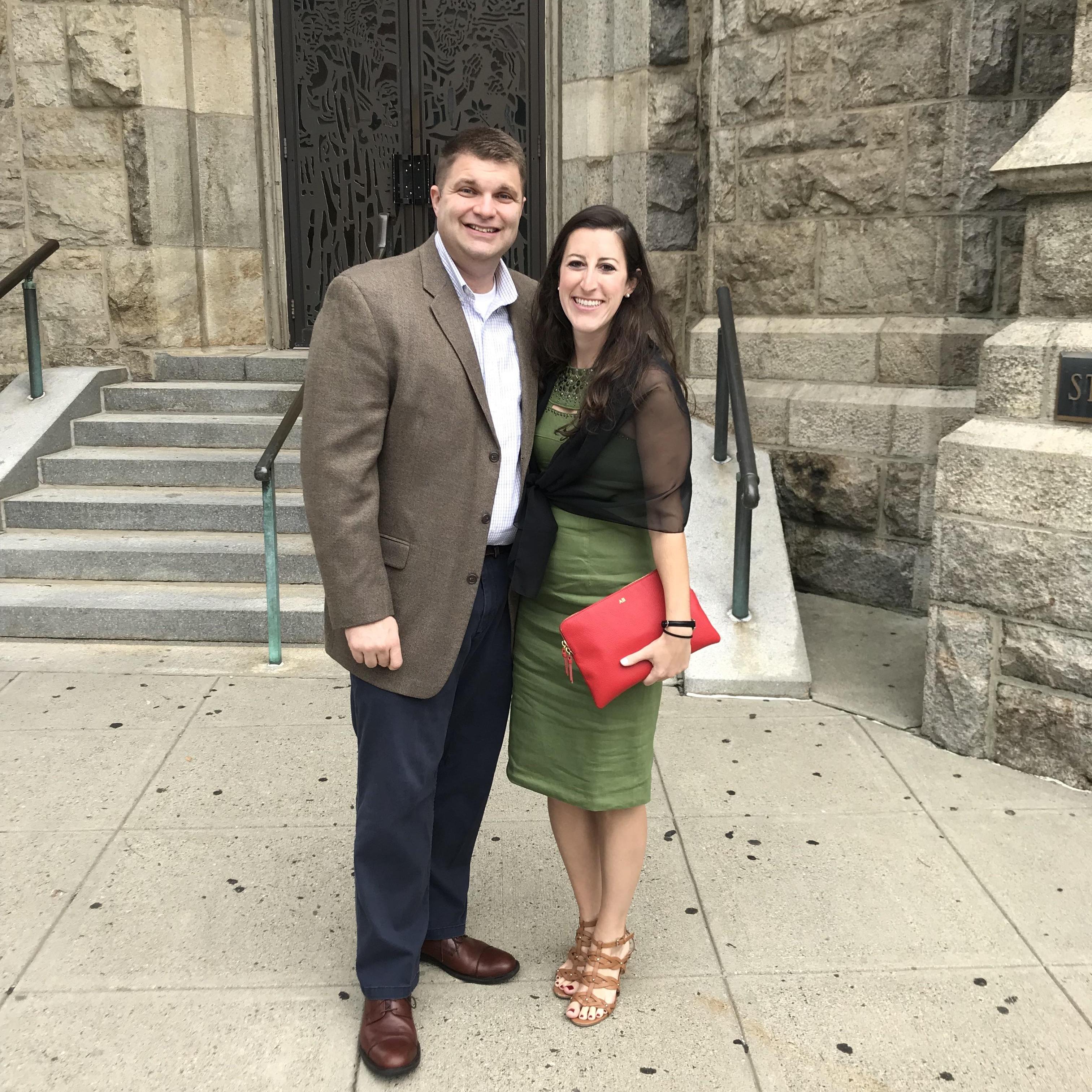 Outside St. Peter Church, where we will be married!