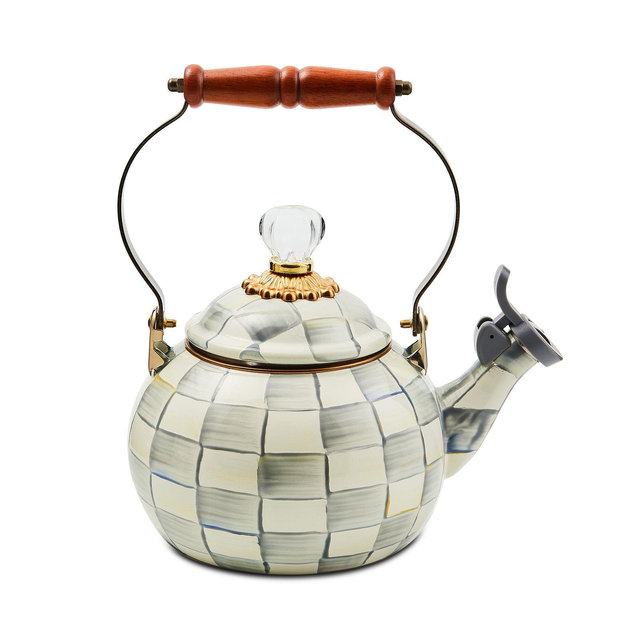 Mackenzie-Childs Sterling Check® Whistling Tea Kettle