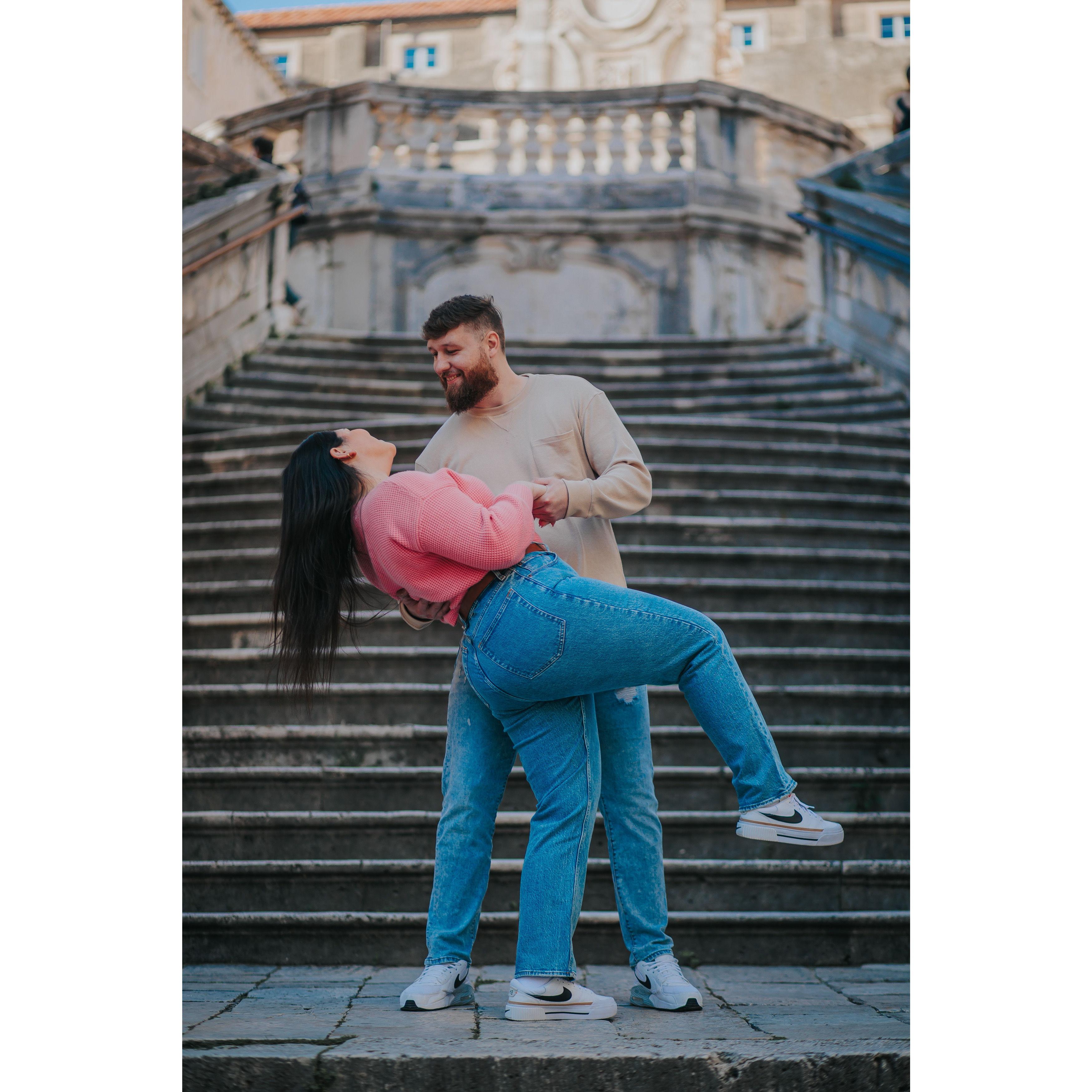 Fun fact, these are the stairs where Cersei did the "walk of atonement" during Game of Thrones... SHAME.