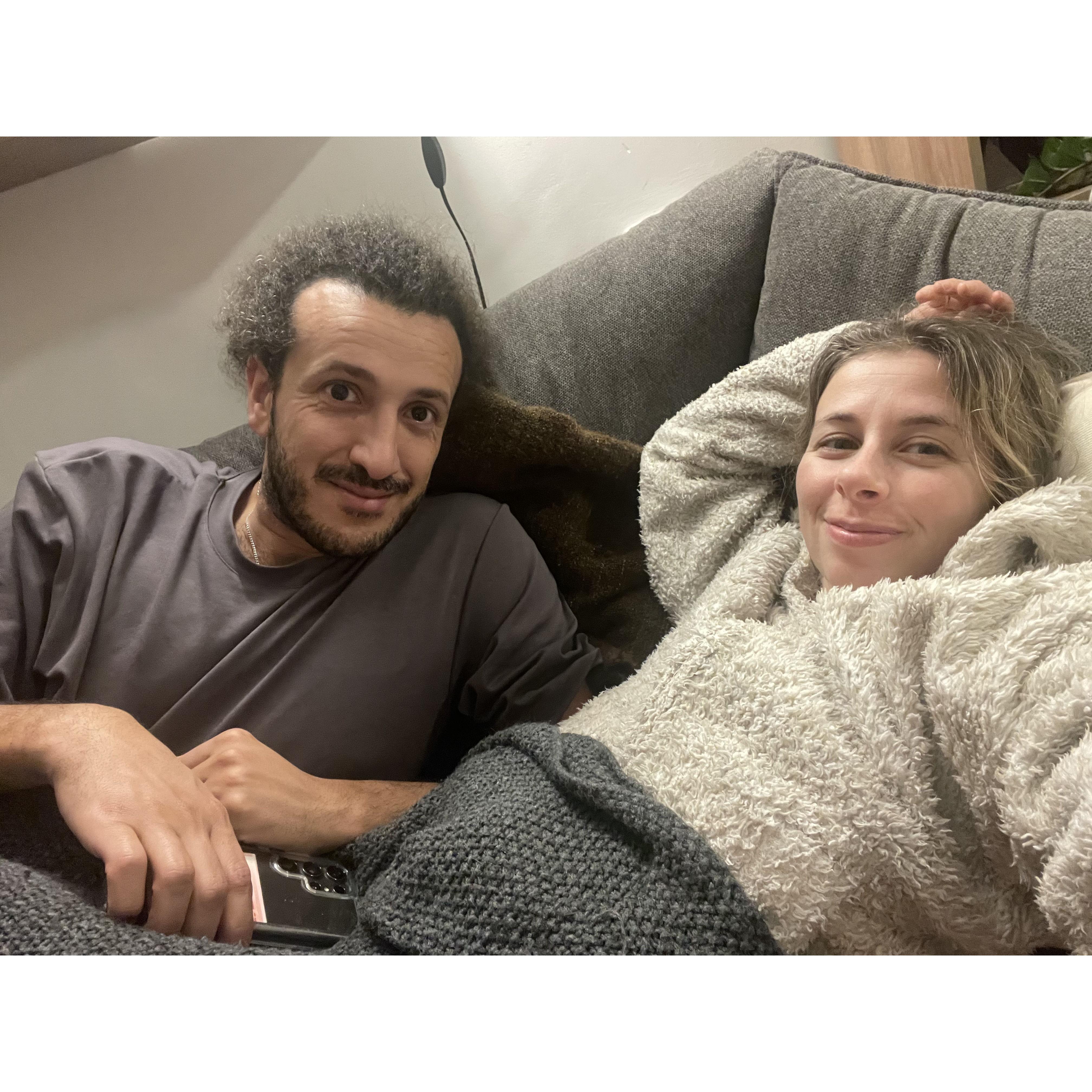 Chilling in our comfy clothes