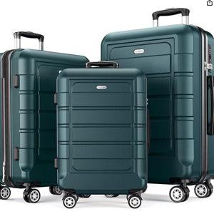 SHOWKOO Luggage Sets Expandable Suitcase Double Wheels TSA Lock (ArmyGreen)