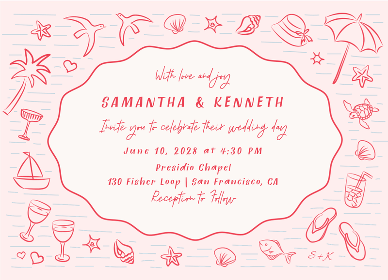 Mare Landscape | Crimson | Zola Wedding Invitations