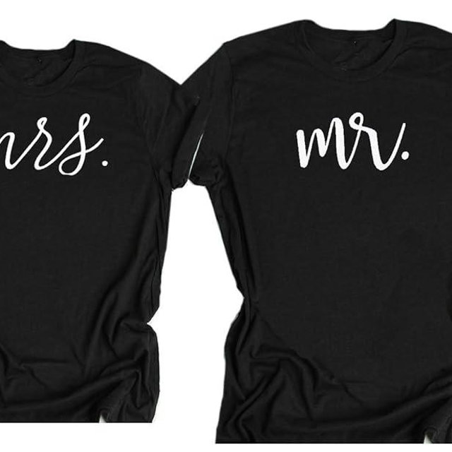 Mr and Mrs Couples Just Married Honeymoon Shirts His or Hers