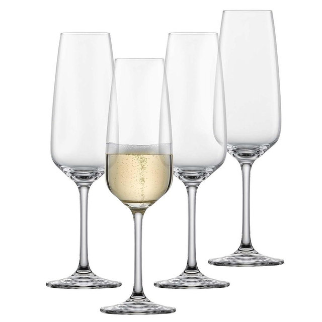 Schott Zwiesel Tulip Champagne Glasses (Set of 4), Timeless Champagne Glasses with Moussing Point, Dishwasher Safe Tritan® Crystal Glasses, Made in Germany (Item No. 123610)