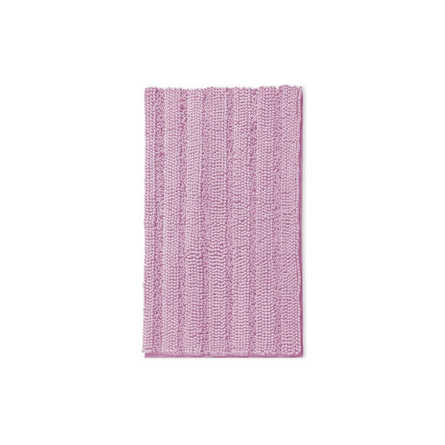 Hearth & Harbor Striped Bathroom Rug, Ultra Soft Large Chenille Bath Mat - Lilac