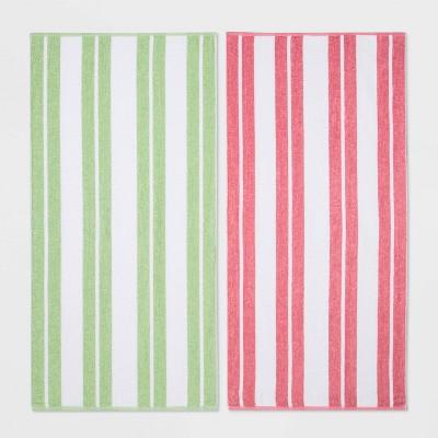 2pc Striped Beach Towel Bundle - Sun Squad™