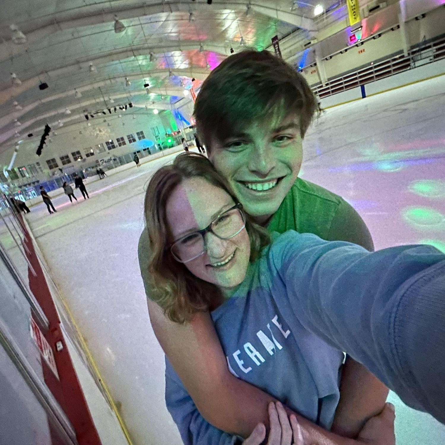 Ice-skating date! He knows how to make Kylee happy... just do anything Christmas... even in the Spring! Lol.