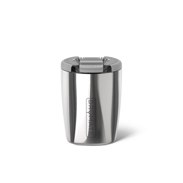 BrüMate Rocks 100% Leak-Proof 12oz Insulated Lowball Cocktail & Whiskey Tumbler - Double Wall Vacuum Stainless Steel - Camping, Travel Tumbler & Cocktail Glass (Polished Stainless)
