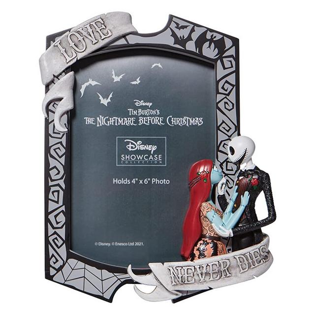 Enesco Disney Showcase Couture de Force The Nightmare Before Christmas Jack and Sally Love Never Dies Picture Photo Frame, 7.875 in H x 1.25 in W x 7 in, Multicolor