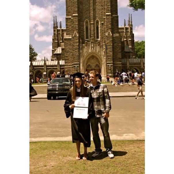 Brandon sees something he likes at Duke Graduation