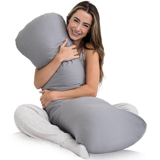 SleepCloud Weighted Body Pillow 8lbs - Weighted Pillow for Deeper Sleep (48" x 14") - Cooling Body Pillows for Adults, Full Body Pillow for Sleeping, Side Sleeper Body Pillows with Cover (X-Large)