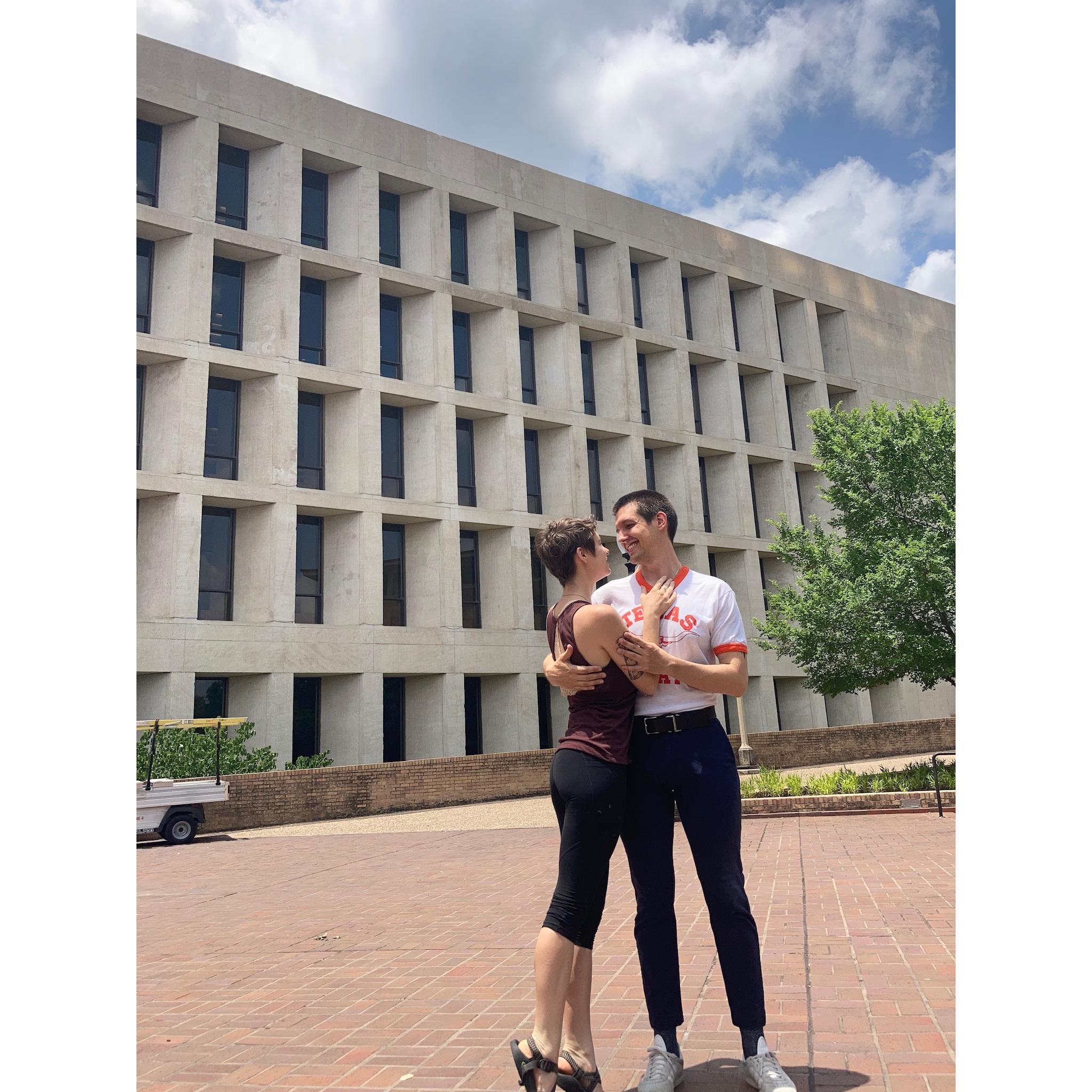 The library where we met, one year later