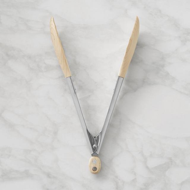Williams Sonoma Wood Tongs, 9", Maple