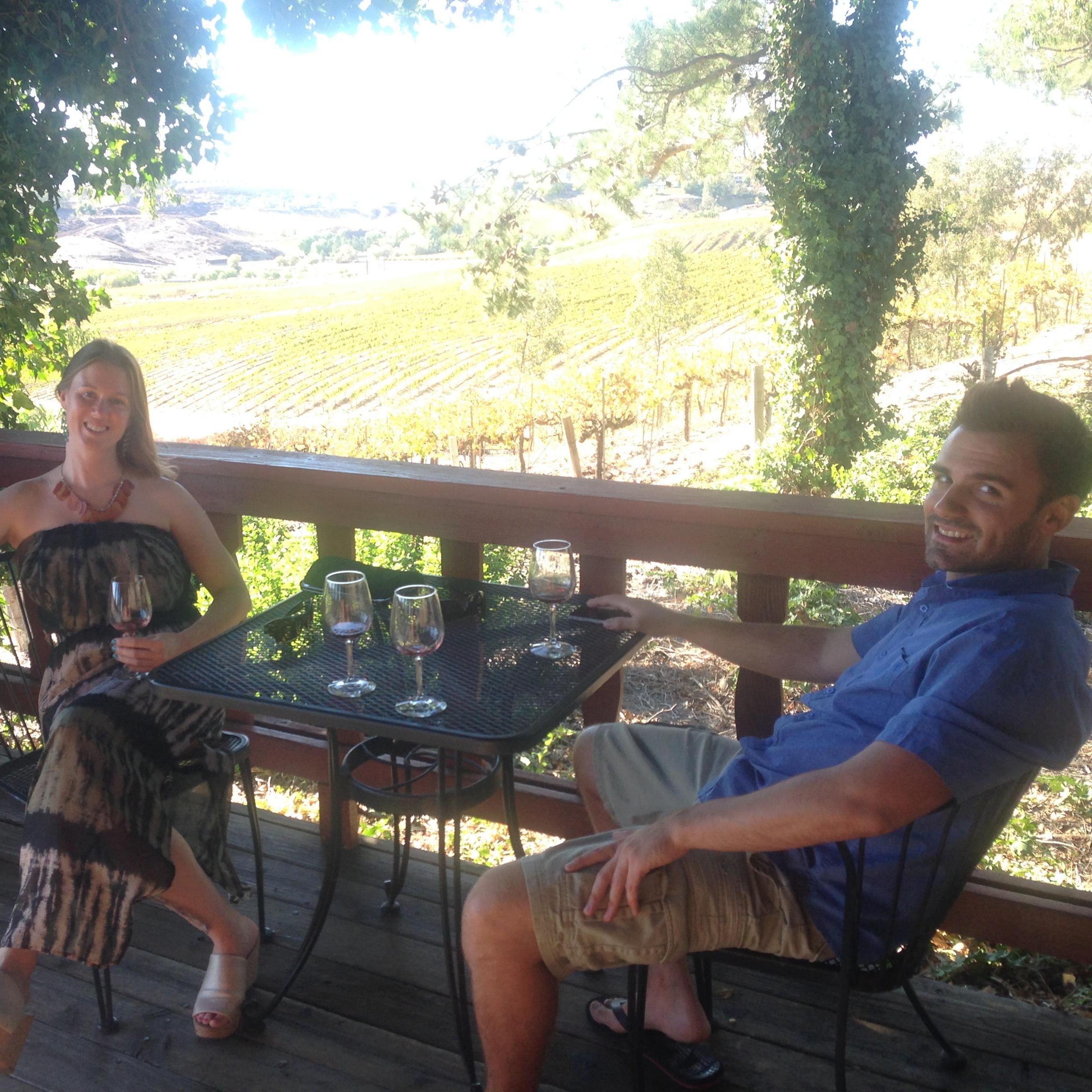 Enjoying the winery in Temecula!