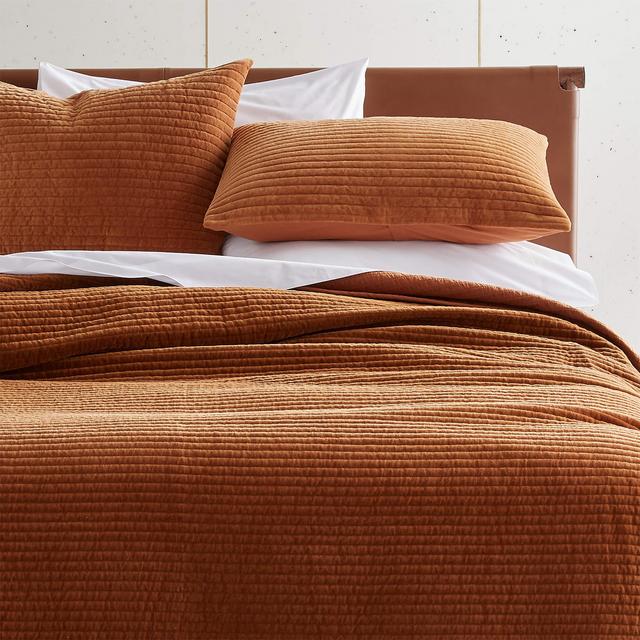 Ombré Shadow Copper Full/Queen Velvet Quilt