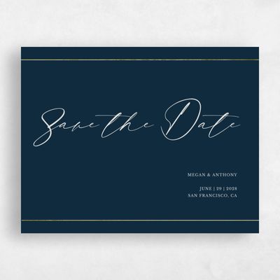 Deepest Teal, Blue Wedding Save the Date - Sheffield Landscape