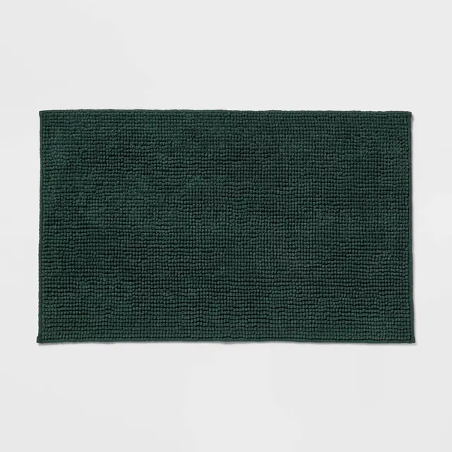 20"x32" Everyday Chenille Bath Rug Dark Green - Room Essentials™