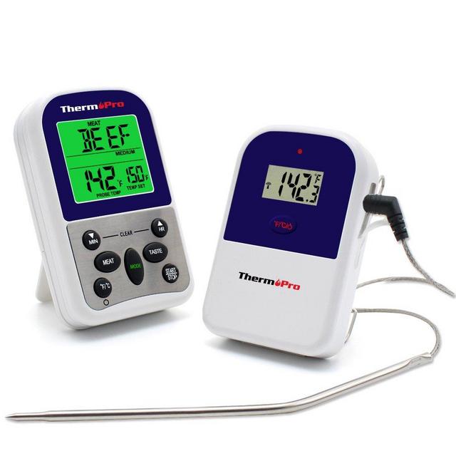 ThermoPro TP11 Wireless Remote Digital Kitchen Cooking Food Meat Thermometer for Grill Smoker Oven BBQ