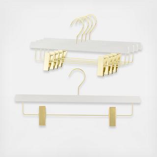 Clothing Hanger with Adjustable Clips, Set of 5