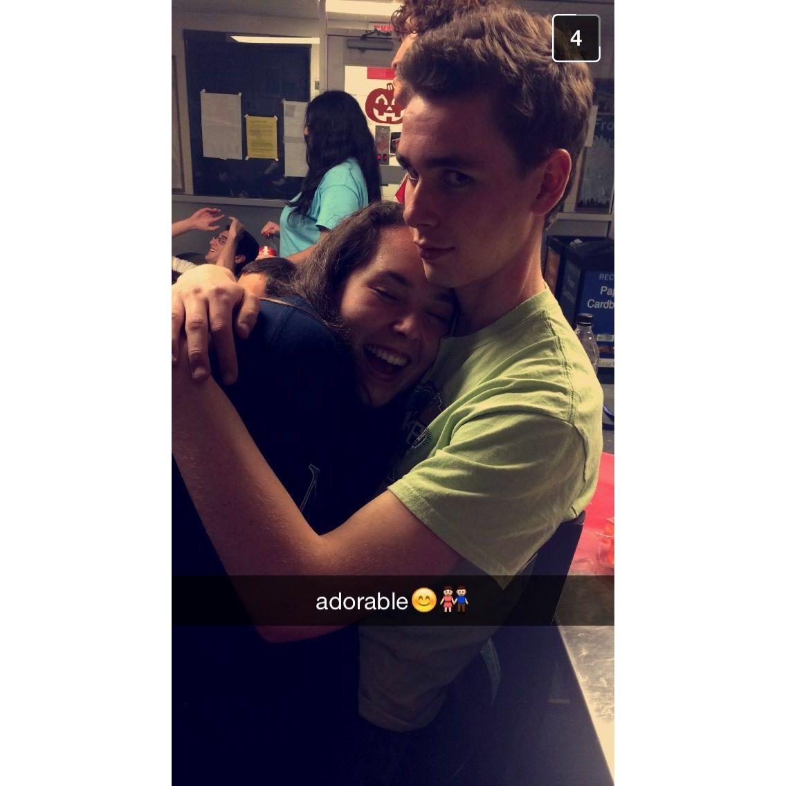 Olivia and Vince in their freshman year dorm common area in 2014.