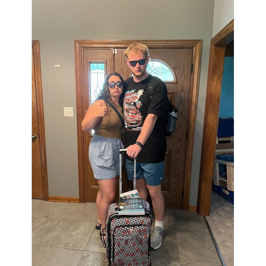 Departing as boyfriend and girlfriend...