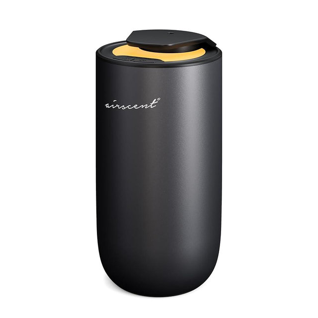The AirScent Mini Waterless Diffuser for for Homes, Offices, Spas and Hotels - Titanium Black Finish - Fragrance Oil Aromatherapy Diffuser for Aesthetic Scenting -15 mL Capacity - Night Light Feature