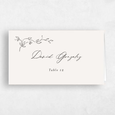Light Oatmeal, Beige Wedding Place Card - Sequoia