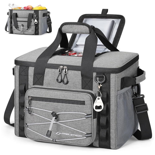 Maelstrom Soft Sided Cooler Bag, 30/40 Can Collapsible Insulated Ice Chest, Large Leakproof Camping & Travel Cooler for Kayaking & Beach